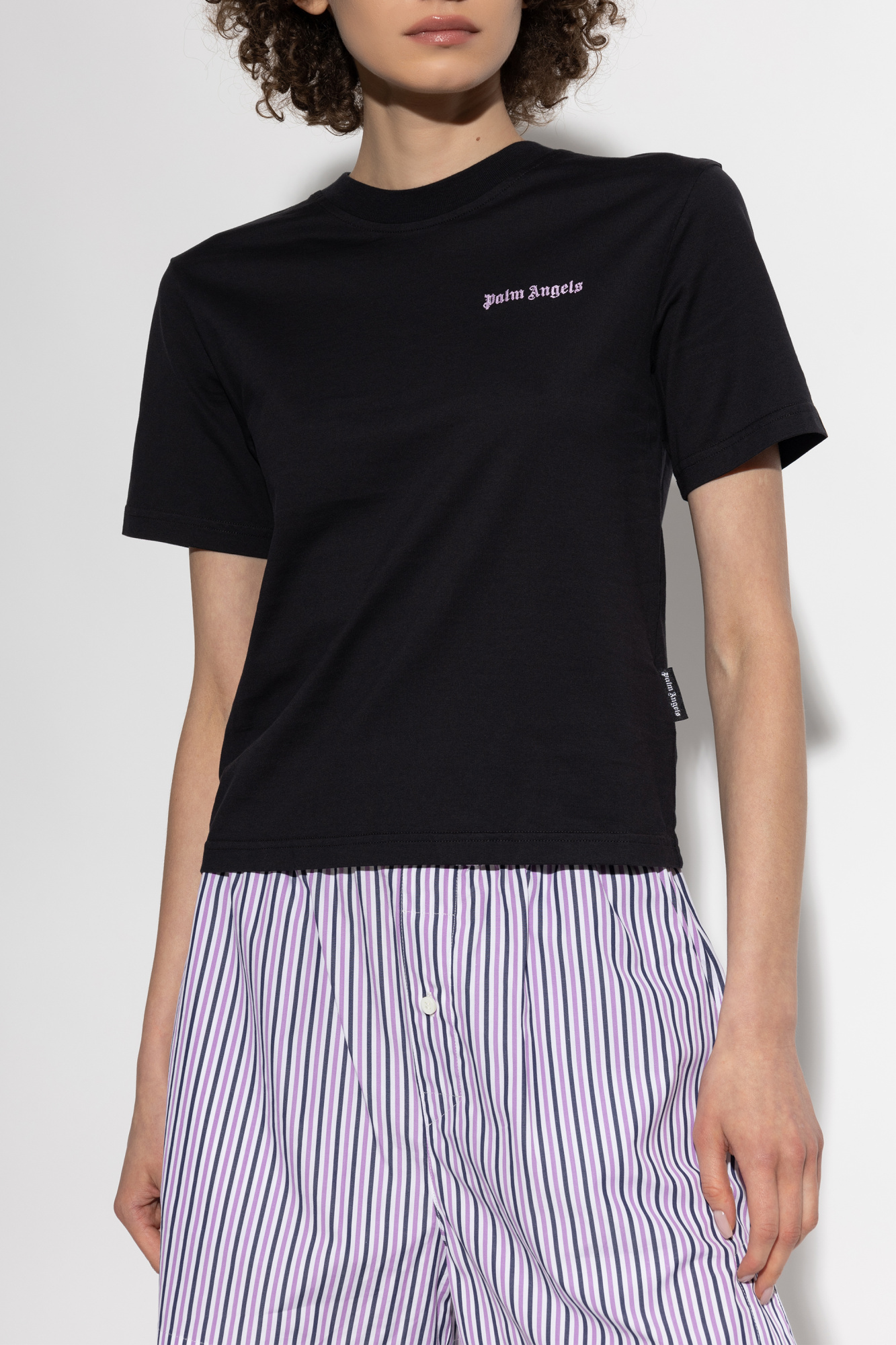 palm angels Black T-Shirt With Logo - Hionidis Mankind